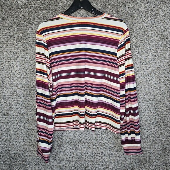 Lane Bryant Cardigan Womens‎ Plus 22/24 Purple Striped Button Up Lightweight - Picture 7 of 7